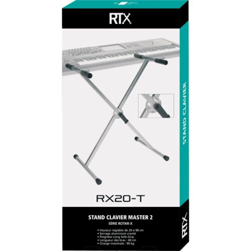RTX RX20-T Stand a X per Tastiera pesante Telaio Singolo Ball Lock Titanio