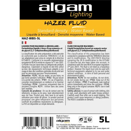 Algam Lighting HAZ-WBS-5L Liquido Fumo Densità Media Base Acqua 5L