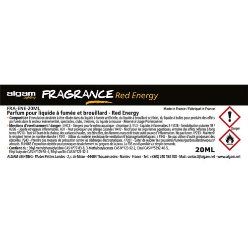 Algam Lighting FRA-ENE-20ML Profumo per Liquido del Fumo 20ml Red Energy