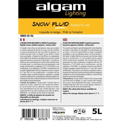 Algam Lighting SNO-D-5L Liquido Neve Pronto all'Uso 5L