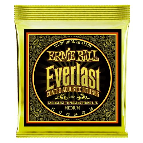 Ernie Ball 2554 Everlast Coated 80/20 Bronze Medium 13-56