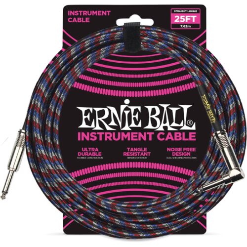 Ernie Ball 6063 Cavo Braided Black/Red/Blue/White 7