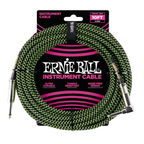Ernie Ball 6077 Cavo Braided Black/Green 3