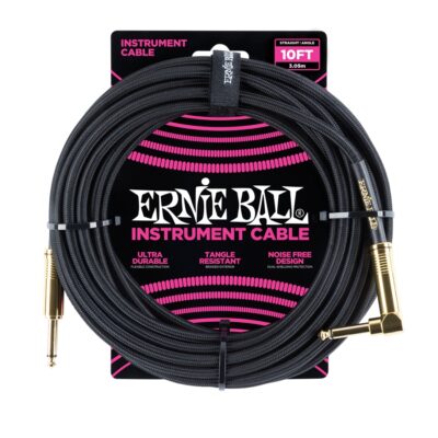 Ernie Ball 6081 Cavo Braided Black Gold Tips 3