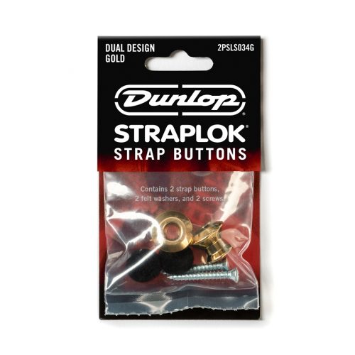 Dunlop 2PSLS034G Straplok Dual Button Gold