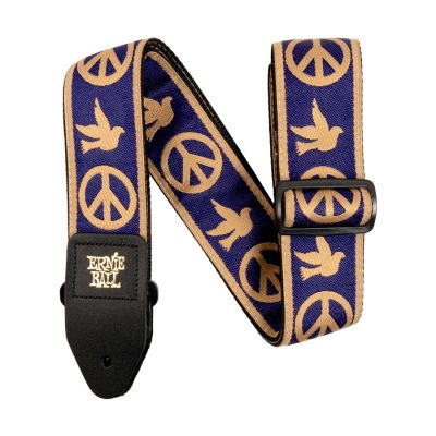 Ernie Ball 4699 Tracolla Navy Blue and Beige Peace Love Dove Jacquard Strap 2021