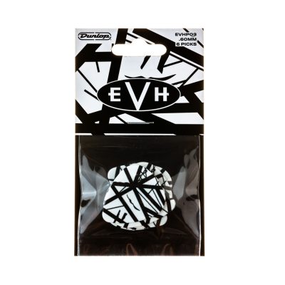 Dunlop EVHP03 EVH Max Grip White With Black Stripes 0.60 mm Pack/6