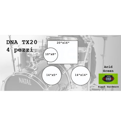Natal DNA TX20 4 pezzi Acid Green - Black Hardware
