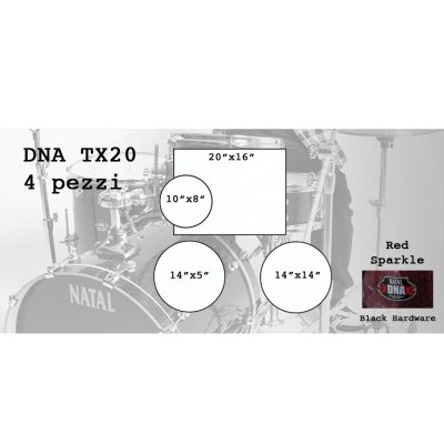 Natal DNA TX20 4 pezzi Red Sparkle - Black Hardware