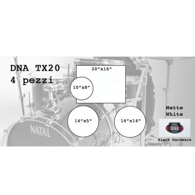 Natal DNA TX20 4 pezzi Matte White - Black Hardware