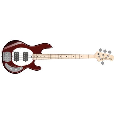 Sterling by Music Man StingRay Ray4 HH 4 Corde Candy Apple Red Tastiera Acero