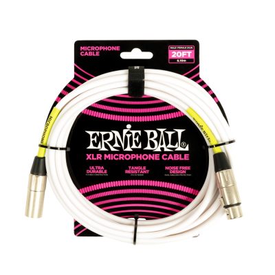 Ernie Ball 6389 Cavo Microfonico PVC bianco 6 m