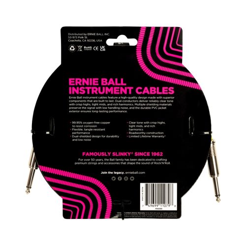 Ernie Ball 6399 PVC Straight Straight 4.5m
