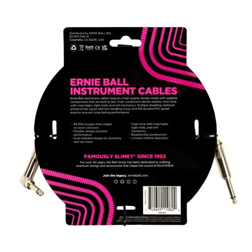 Ernie Ball 6400 PVC Straight Angle 4.5m