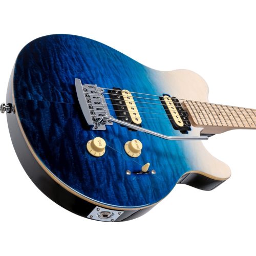 Sterling by Music Man Axis Quilted Maple Top Spectrum Blue